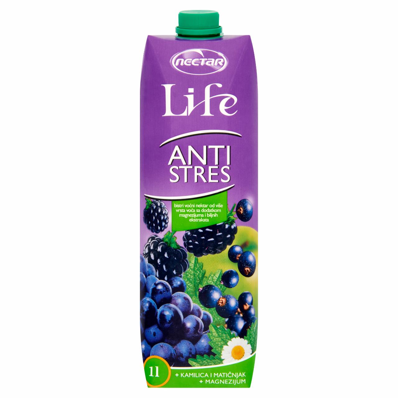Photo - Nectar Life Anti Stress 2 Clear Apple, Blackberry, Grape, Blackcurrant Nectar 1 l