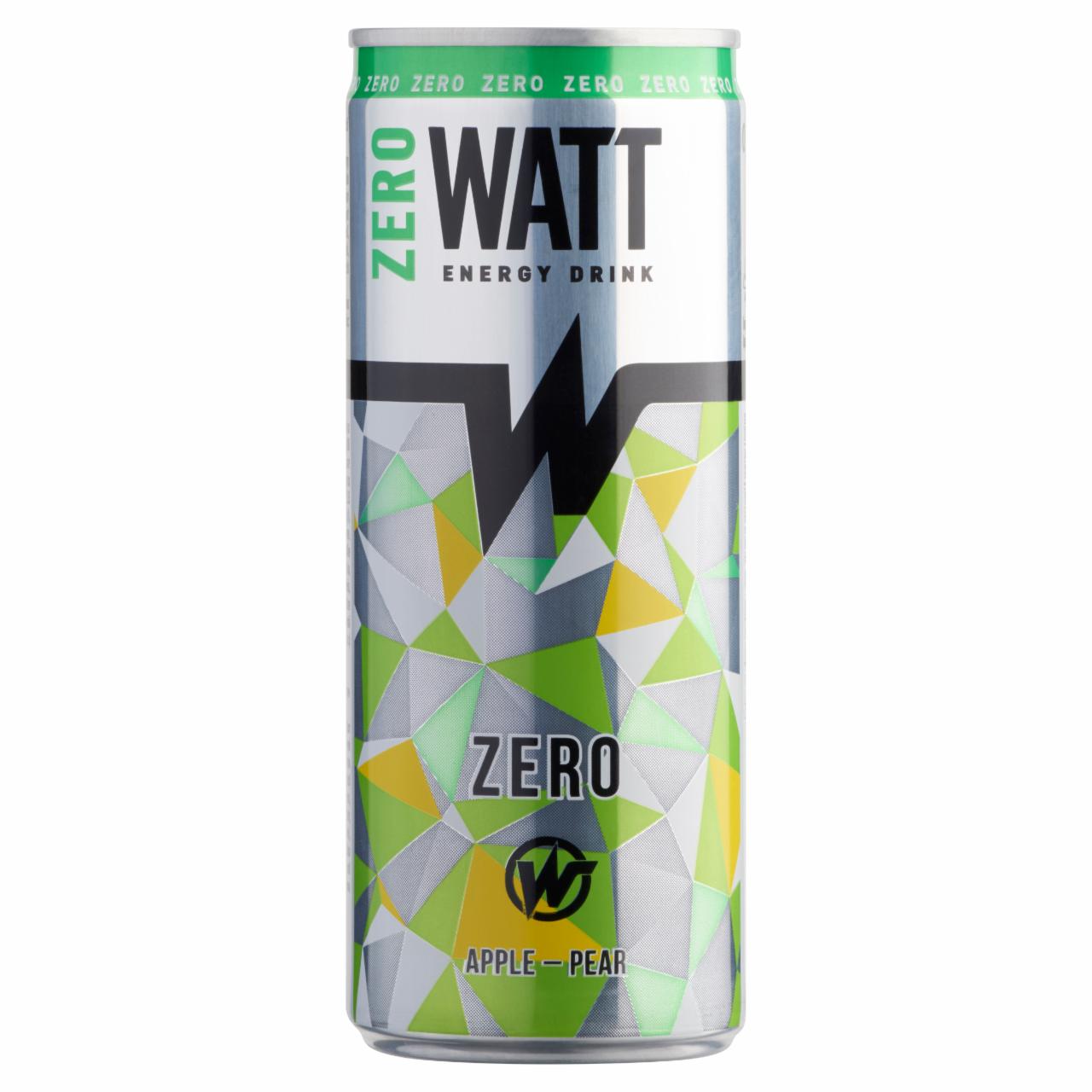 Photo - Watt Zero Apple-Pear Flavoured Carbonated Energy Drink with Caffeine, Vitamins and Sweeteners 0,25 l
