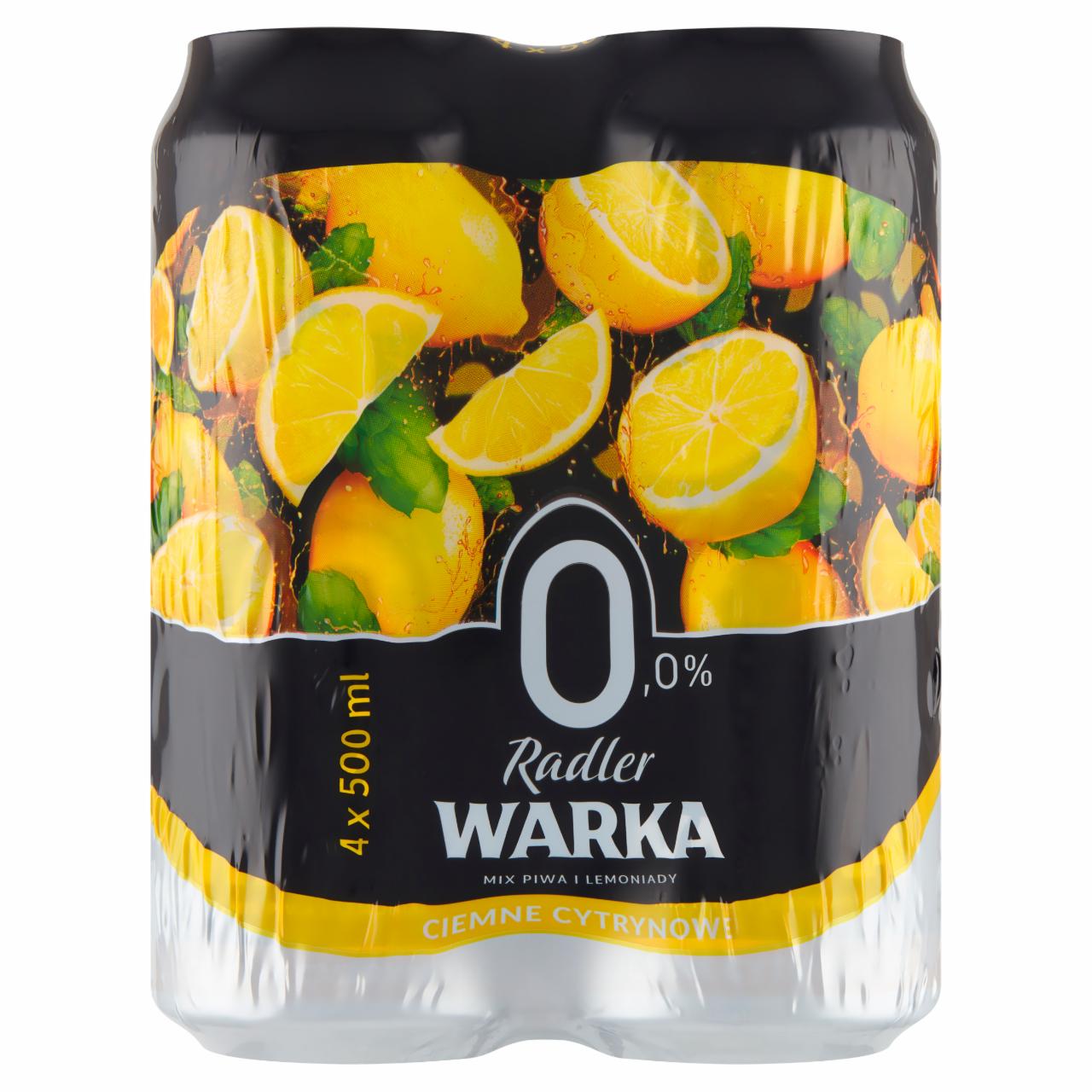 Photo - Warka Radler Citrus Flavoured Non-Alcoholic Dark Beer 4 x 500 ml