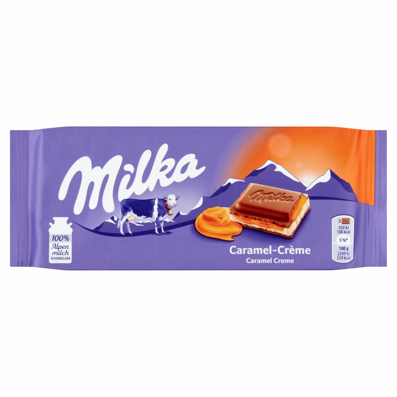 Photo - Milka Alpine Milk Chocolate with Caramel Cream 100 g