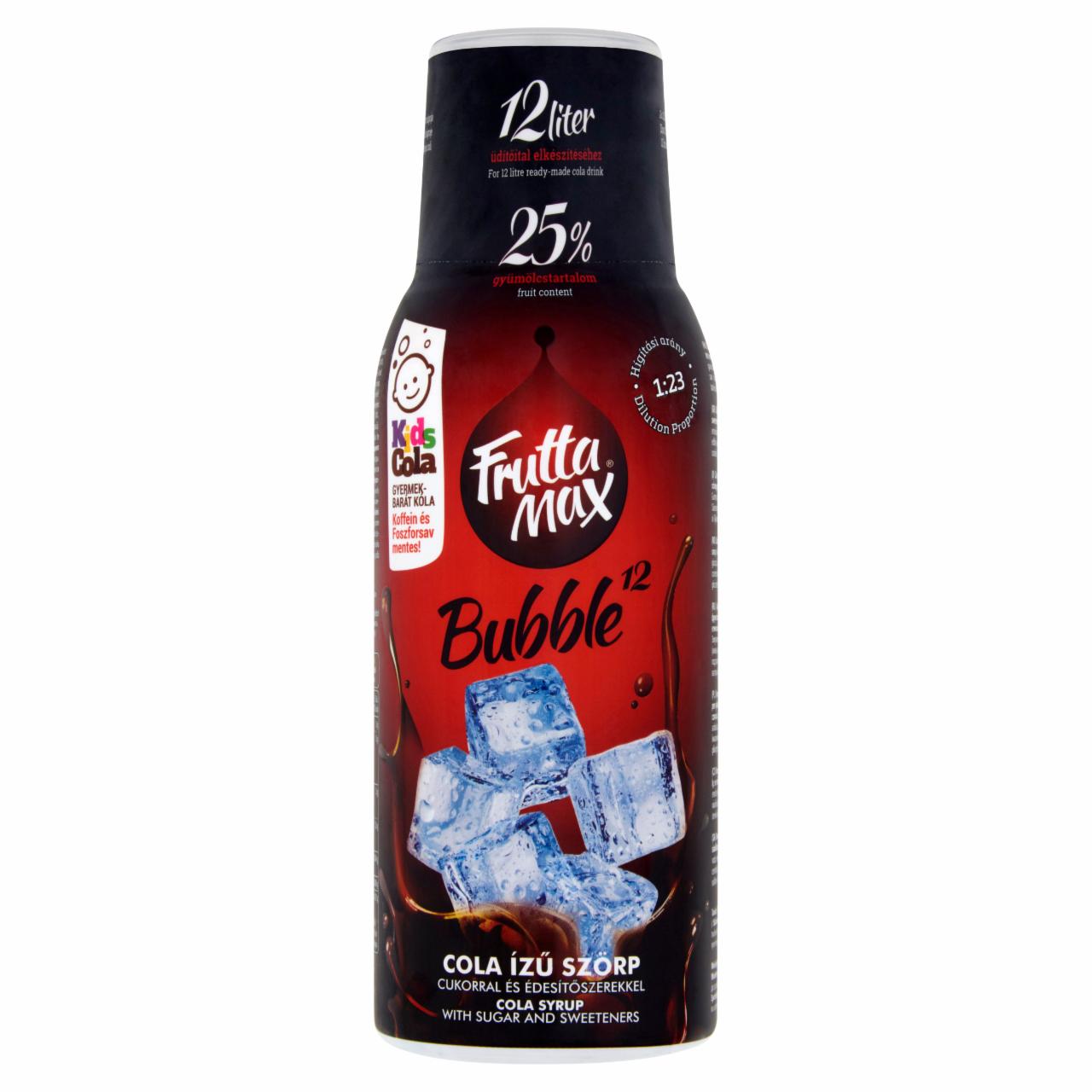 Photo - FruttaMax Bubble¹² Cola Flavoured Syrup with Sugar and Sweeteners 500 ml