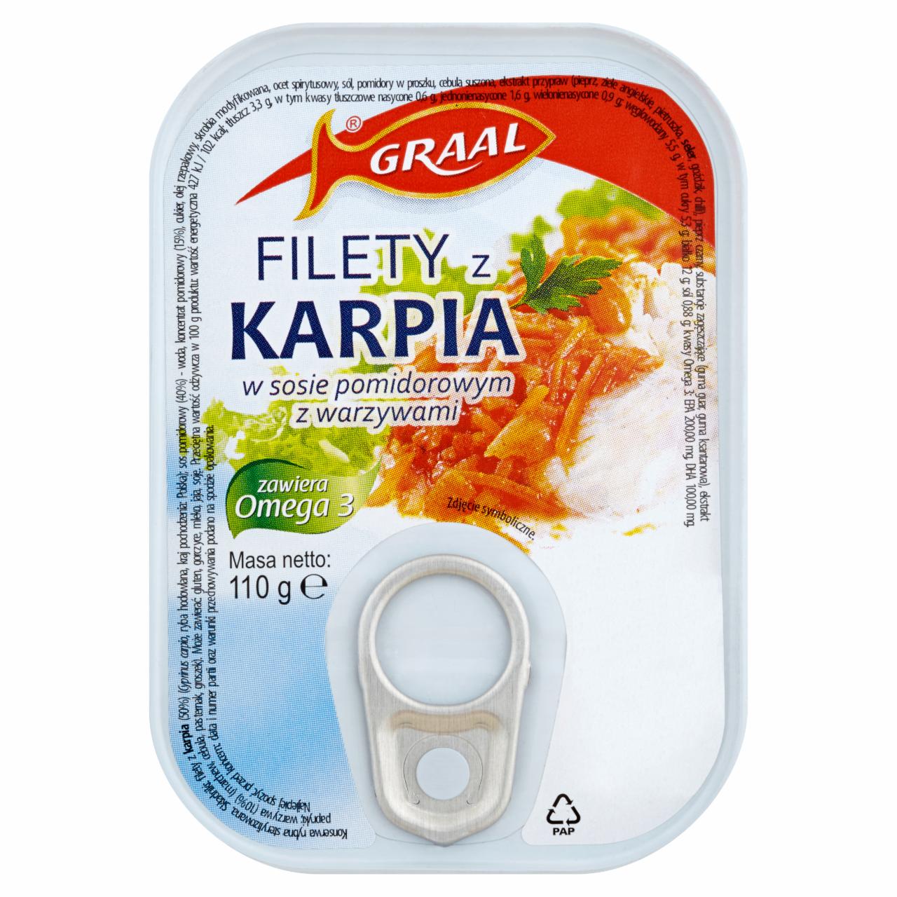 Photo - GRAAL Carp Fillets in Tomato Sauce with Vegetables 110 g
