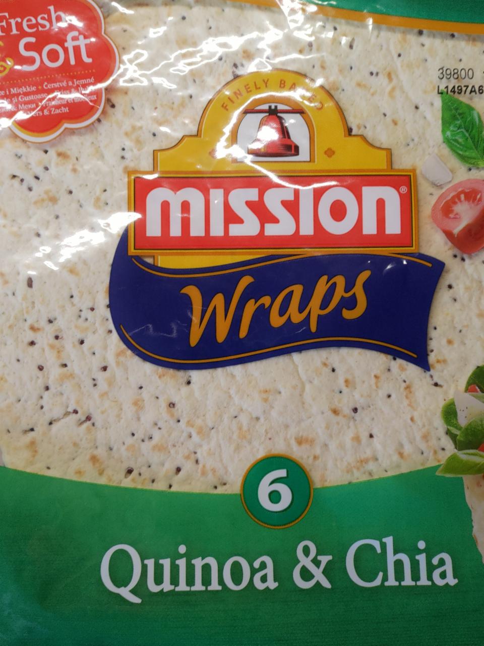 Photo - Mission Wraps Quinoa & Chia Wheat Flour Tortilla 370 g (6 Pieces)