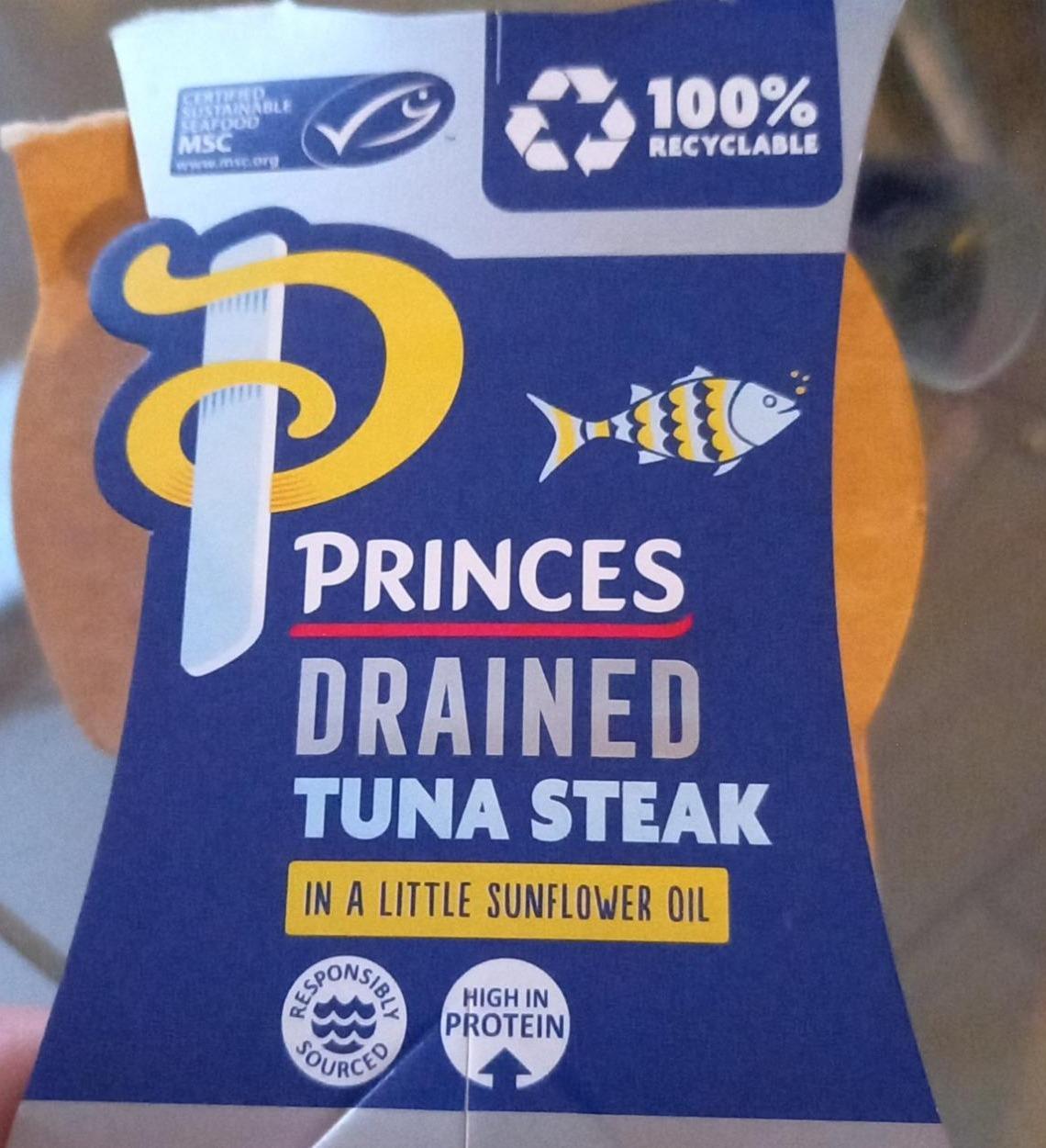 Photo - Drained tuna steak in a little sunflower oil Princes