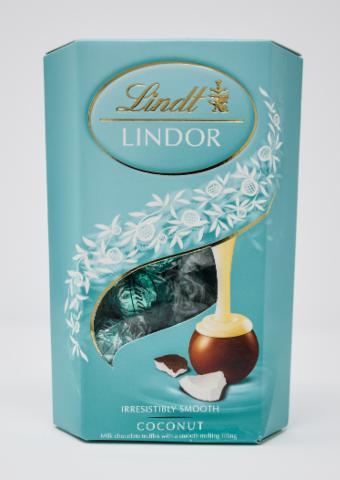 Photo - Lindt Lindor Chocolate with Coconut Smooth Filling 100 g