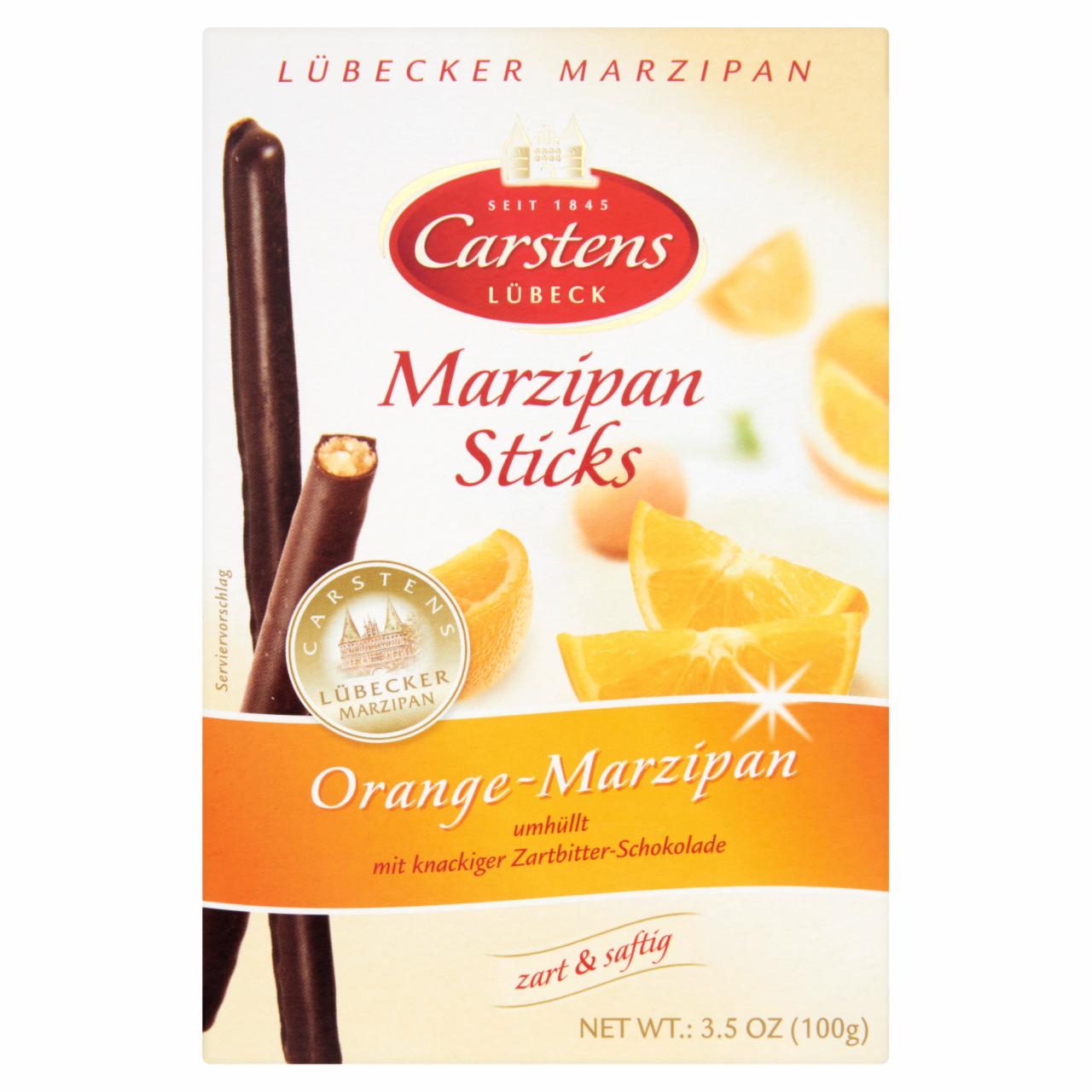 Photo - Carstens Marzipan Sticks Superior Luebeck Marzipan Covered with Plain Chocolate 100 g