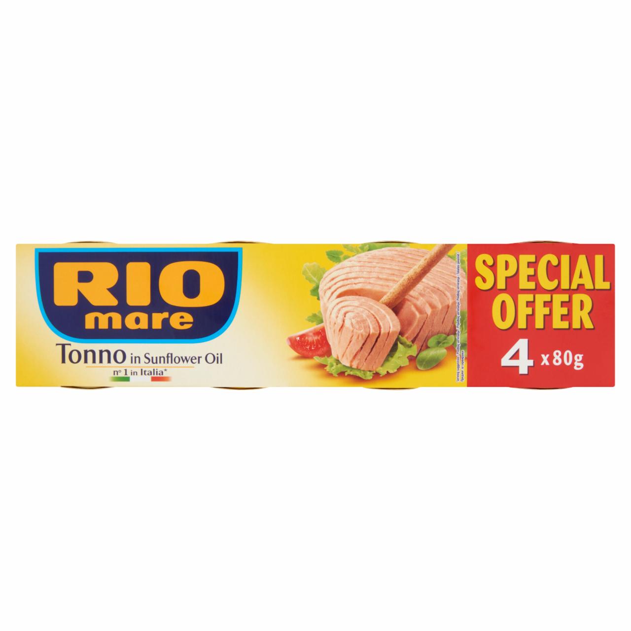 Photo - Rio Mare Tuna in Sunflower Oil 4 x 80 g