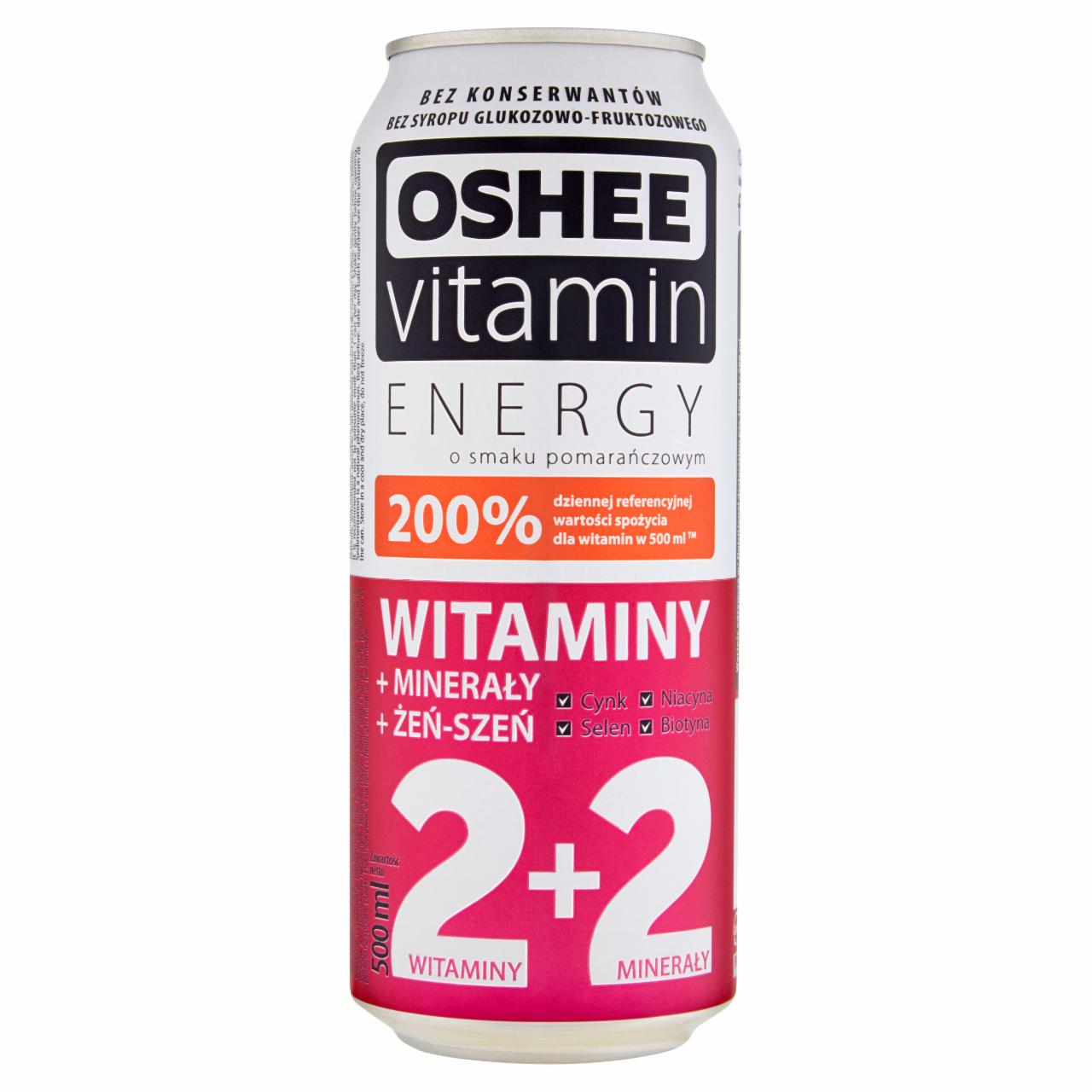 Photo - Oshee Vitamin Energy Vitamins Orange Flavour Carbonated Drink 500 ml