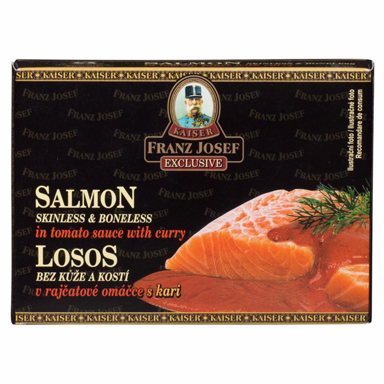 Photo - Kaiser Franz Josef Exclusive Skinless and Boneless Salmon in Tomato Sauce with Curry 110 g