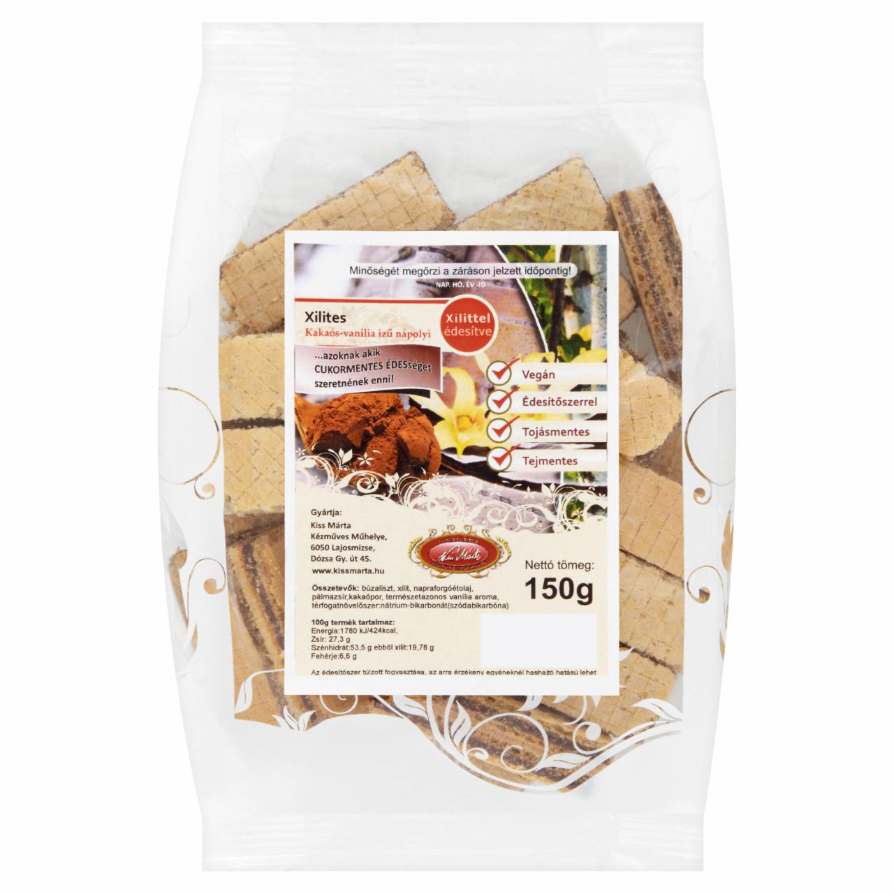Photo - Kiss Márti Cocoa-Vanilla Flavoured Wafers with Xylitol 150 g