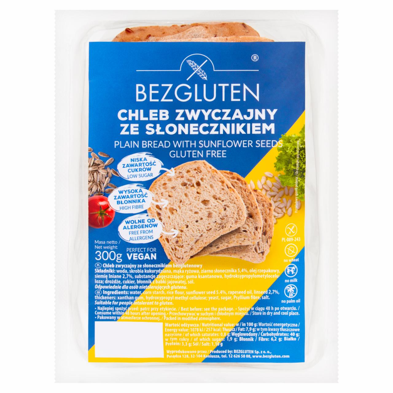 Photo - Bezgluten Plain Bread with Sunflower Seeds 300 g