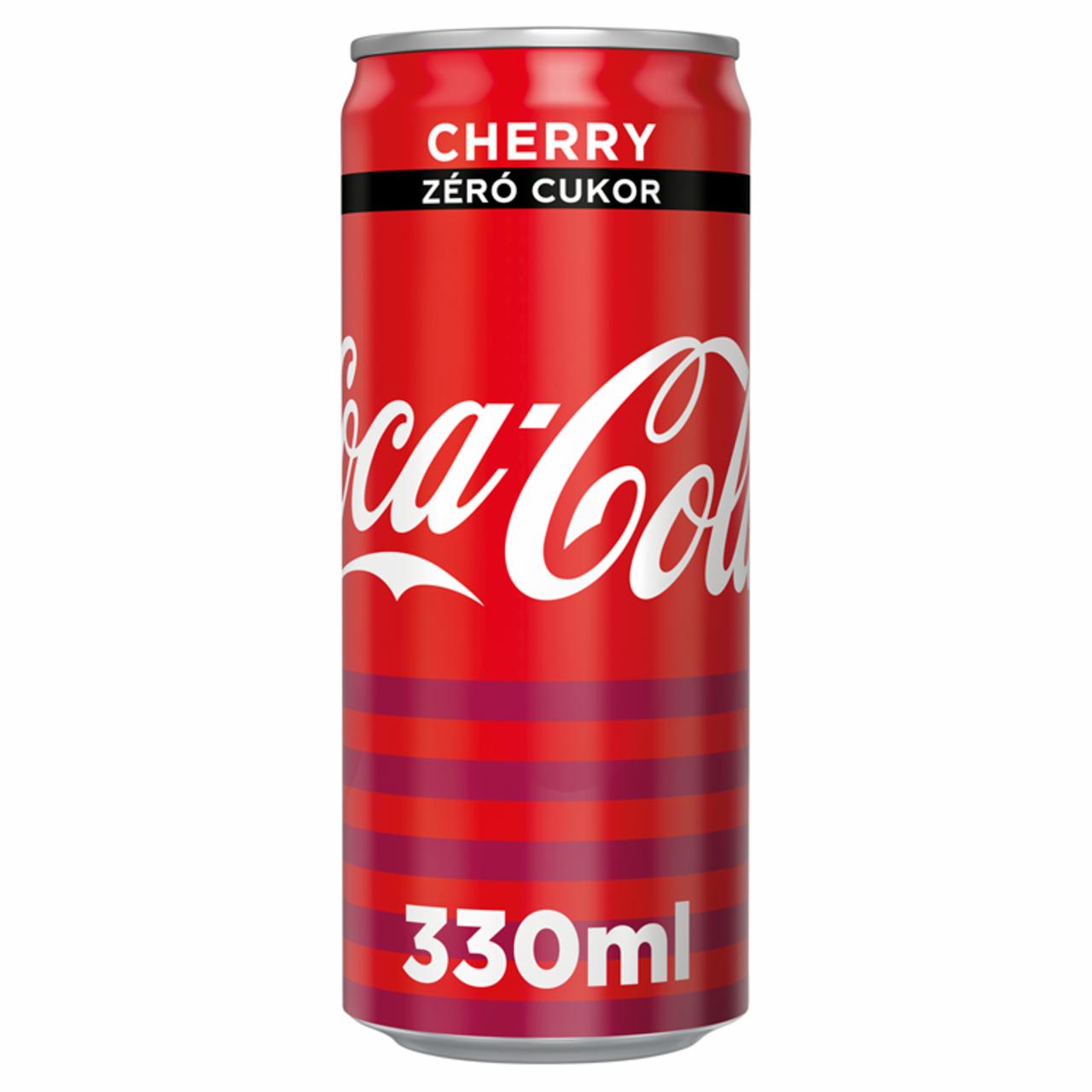 Photo - Coca-Cola Zero Cherry Cola Flavoured Energy-Free Carbonated Drink with Cherry Flavour 330 ml
