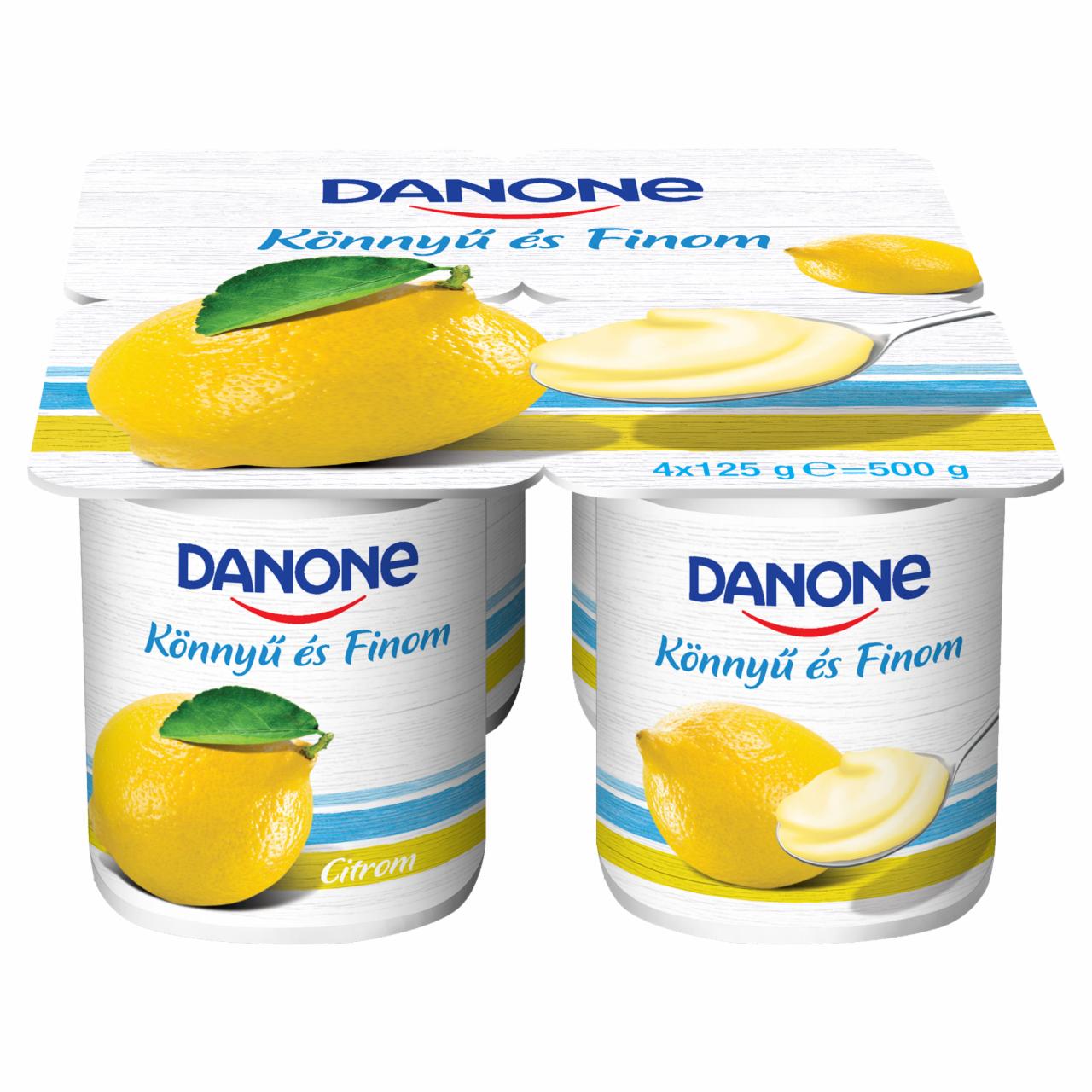 Photo - Danone Lemon Flavoured Low-Fat Yoghurt with Live Cultures 4 x 125 g