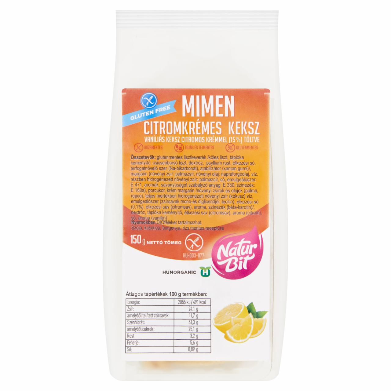 Photo - Naturbit Mimen Vanilla Biscuits Filled with Lemon Cream 150 g