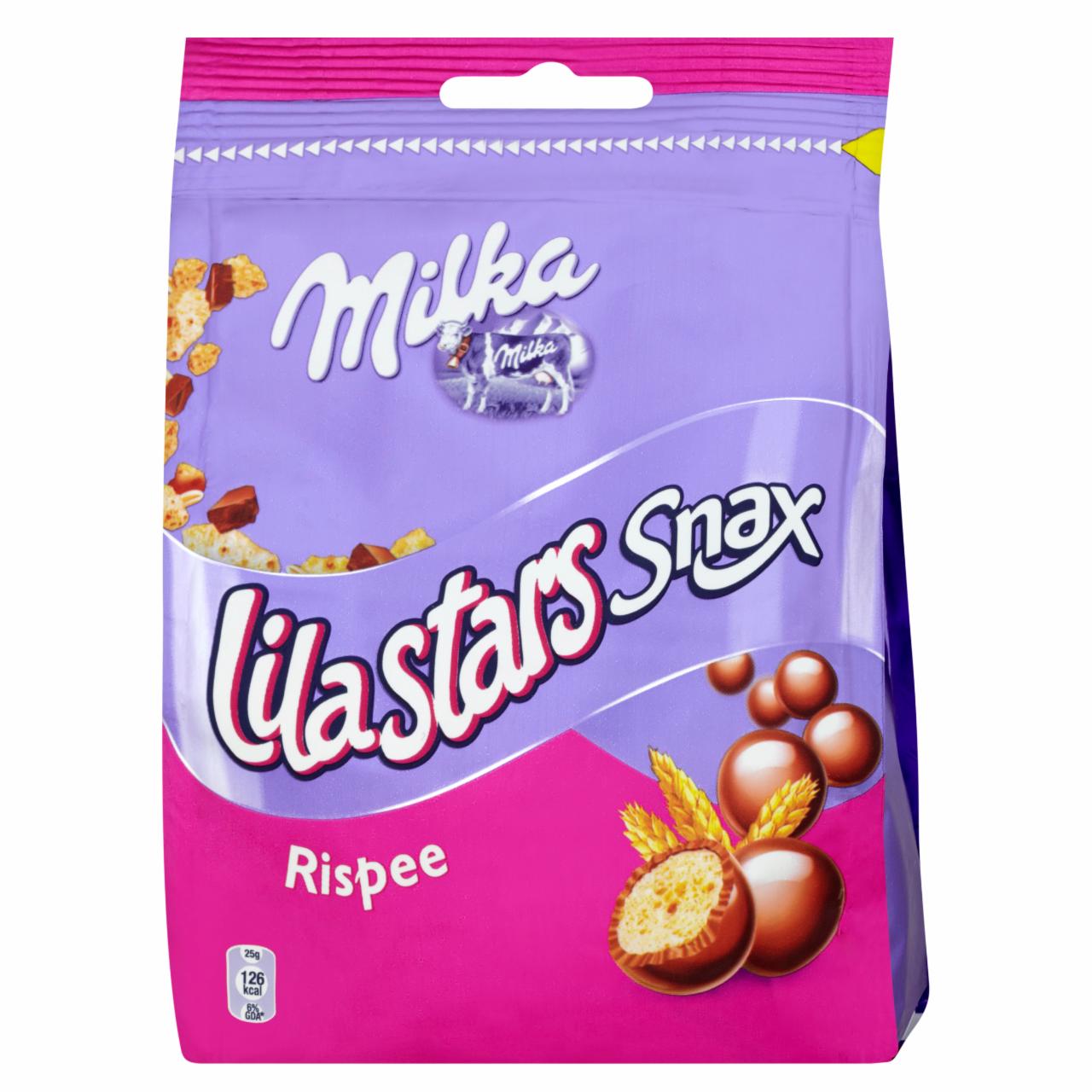 Photo - Milka Lila Stars Snax Rispee Rice Snacks with Alpine Milk Chocolate 160 g