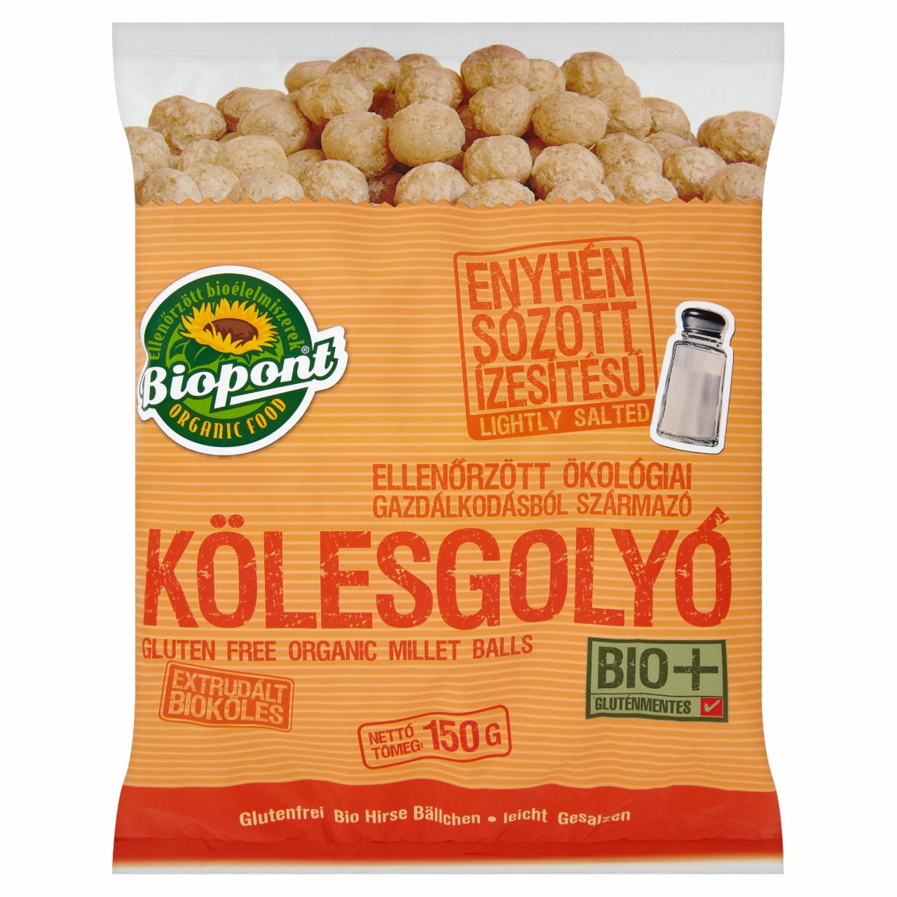 Photo - Biopont Organic Gluten-Free Lightly-Salted Millet Balls 150 g