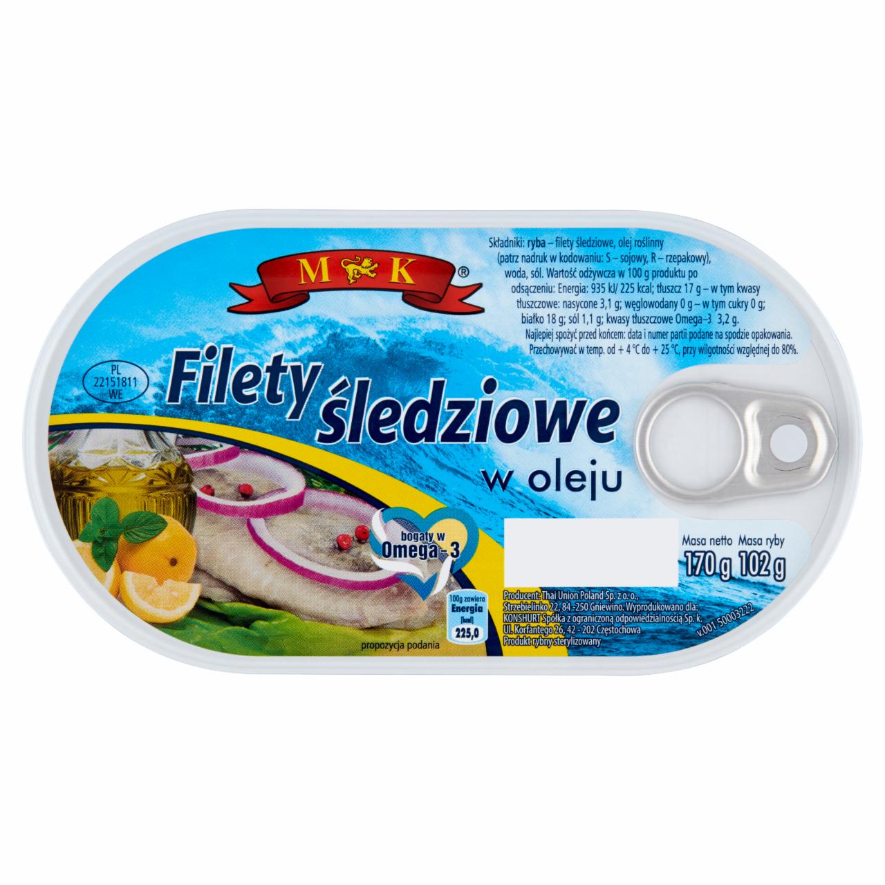 Photo - MK Herring Fillets in Oil 170 g